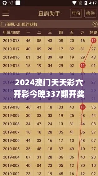 2024澳门天天彩六开彩今晚337期开奖,高效策略设计_app18.407-6