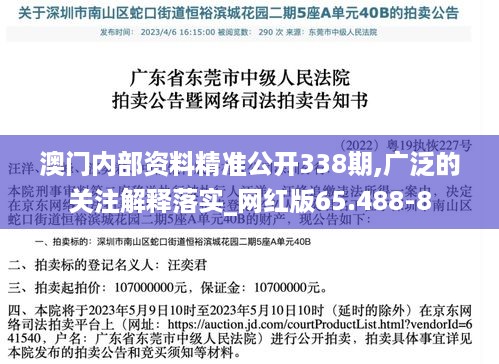 澳门内部资料精准公开338期,广泛的关注解释落实_网红版65.488-8