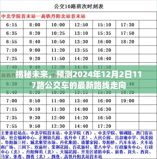 揭秘未来公交路线走向，预测2024年12月2日117路公交车新路线揭秘