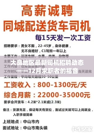 大良地区司机招聘最新动态，12月求职者的福音