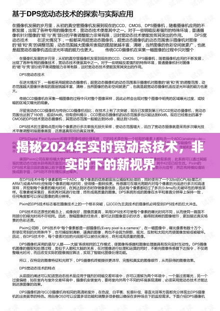 揭秘非实时下的新视界，2024年实时宽动态技术展望