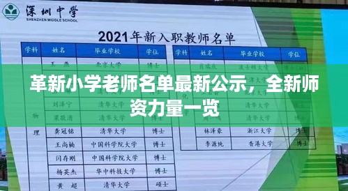 革新小学老师名单最新公示，全新师资力量一览