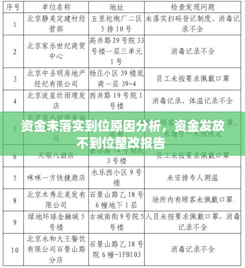资金未落实到位原因分析，资金发放不到位整改报告 