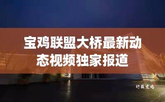 宝鸡联盟大桥最新动态视频独家报道