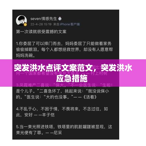 突发洪水点评文案范文，突发洪水应急措施 