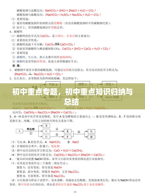 初中重点专题，初中重点知识归纳与总结 